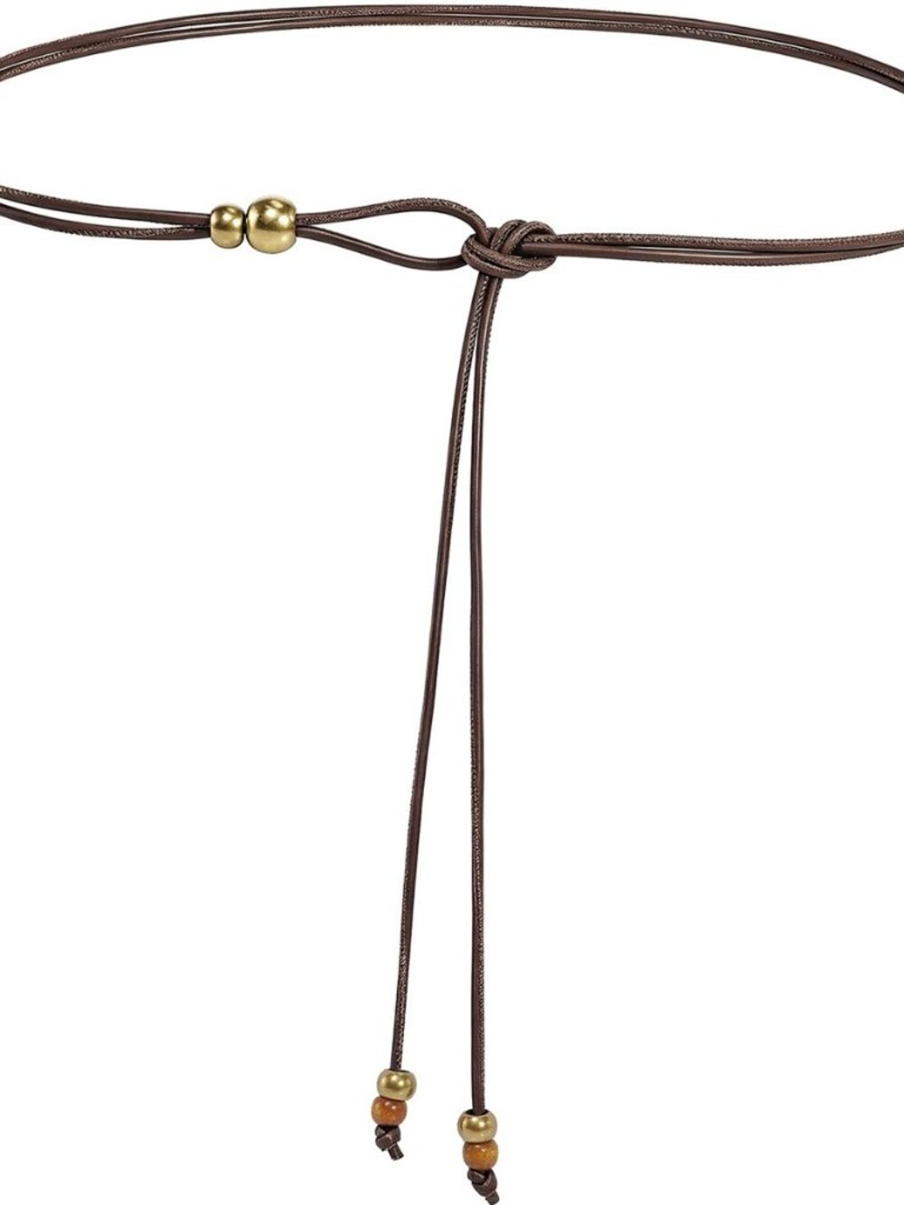 JUXKOCO Women's PU Leather Beaded Knotted Skinny Boho Wrap Belt for Dresses